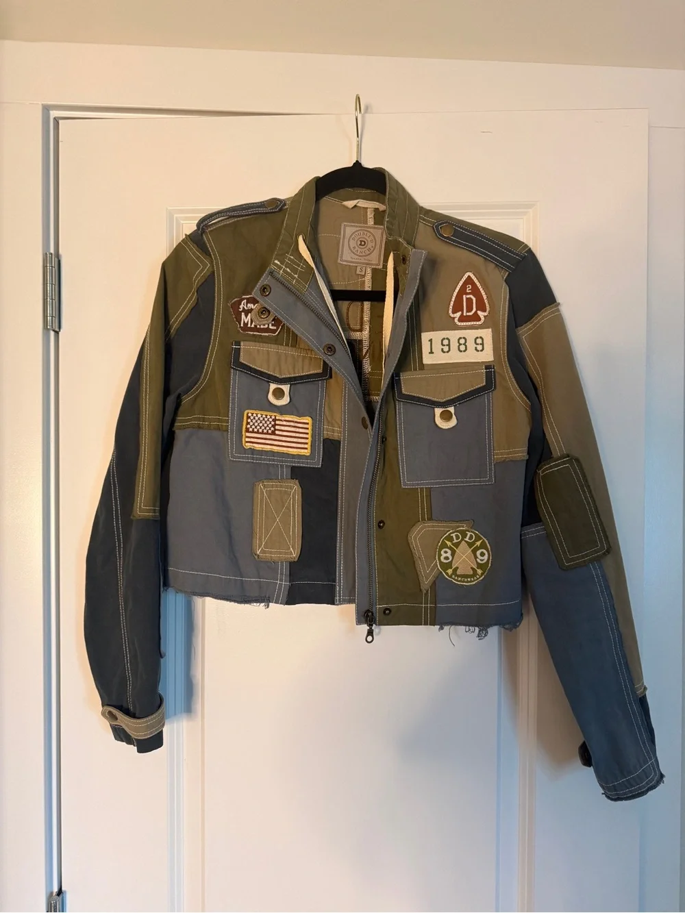 Double D Ranch Patchwork Cropped Jacket - Size Small - Picture 2 of 7